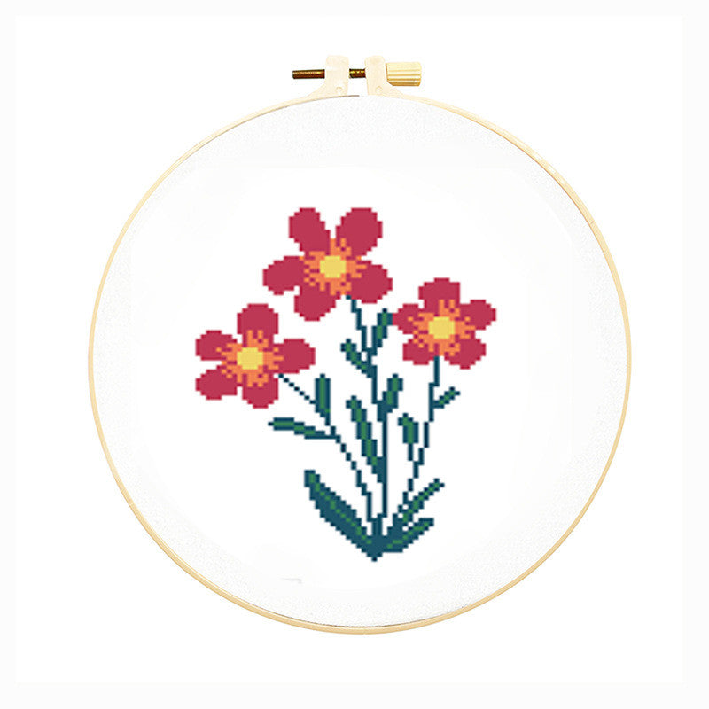 DIY Cross Stitch Kit – Cute Cartoon Wall Hanging | Embroidery | Beginner Practice Kit for Students