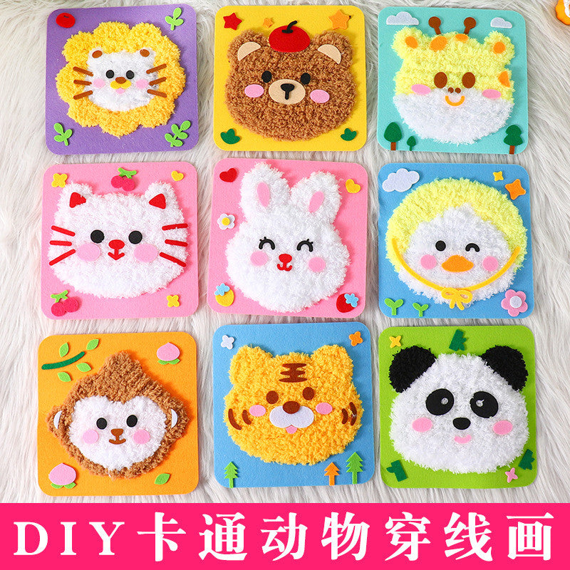 DIY Embroidery Material Kit- Beginner Friendly (3-6 years old)- Creative Hand Sewing Wool Embroidery Set
