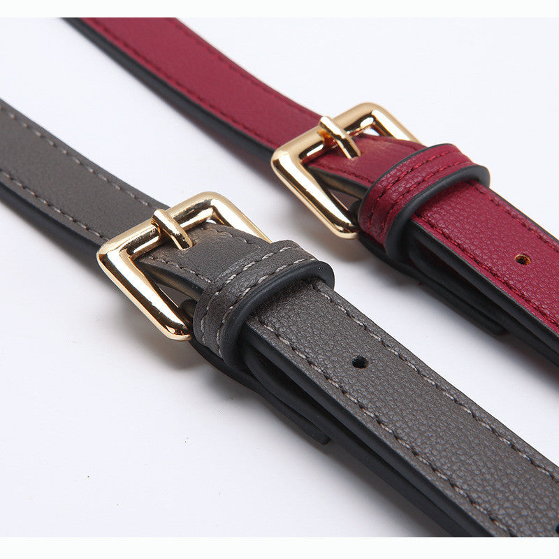 1pc Genuine Leather Bag Strap Adjustable Litchi Texture | Thin Shoulder/ Crossbody Long Strap | Replacement Bag Strap
