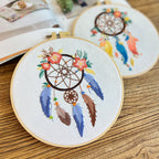 Dream Catcher Embroidery Kit- Material Pack- Needlework-DIY Cross Stitch Set-Set Sulaman Tangan