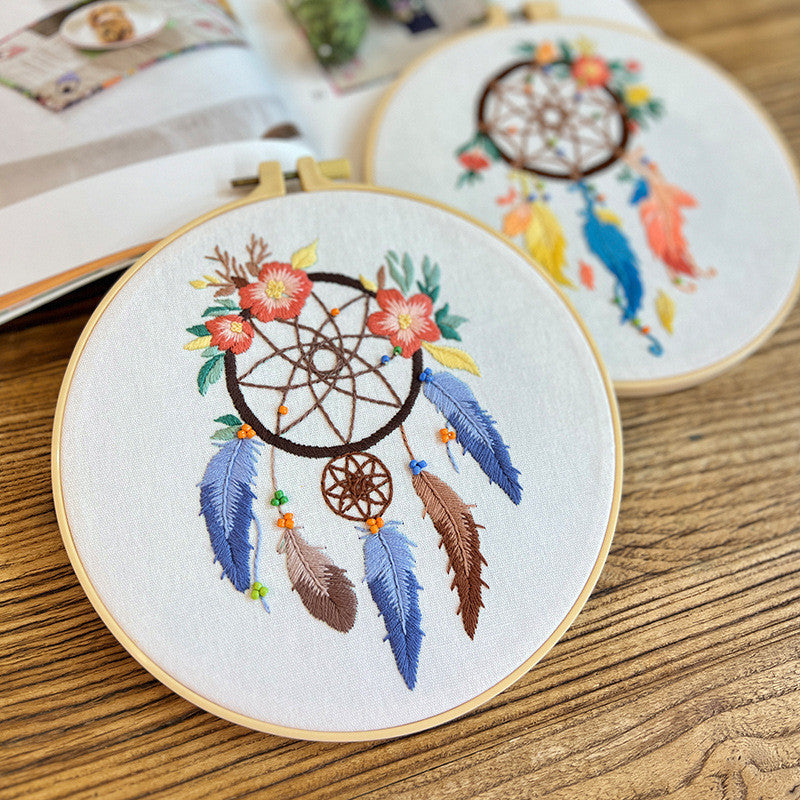 Dream Catcher Embroidery Kit- Material Pack- Needlework-DIY Cross Stitch Set-Set Sulaman Tangan