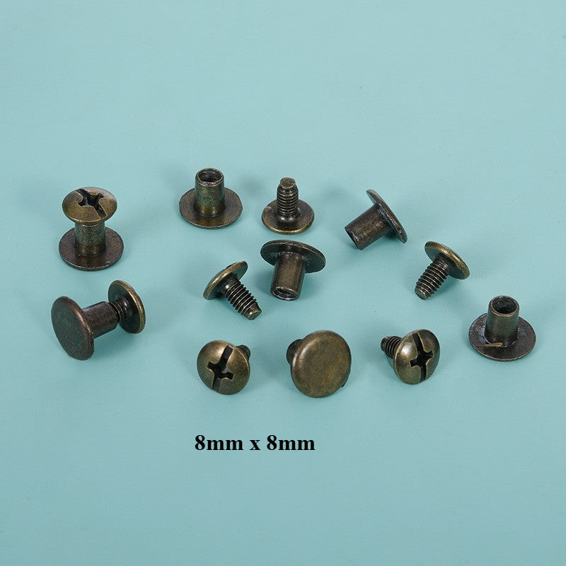 10set Metal Rivets & Screws | Round Studs | DIY Bag & Purse Accessories - Paku Rivet & Skru Logam | Stud Bulat