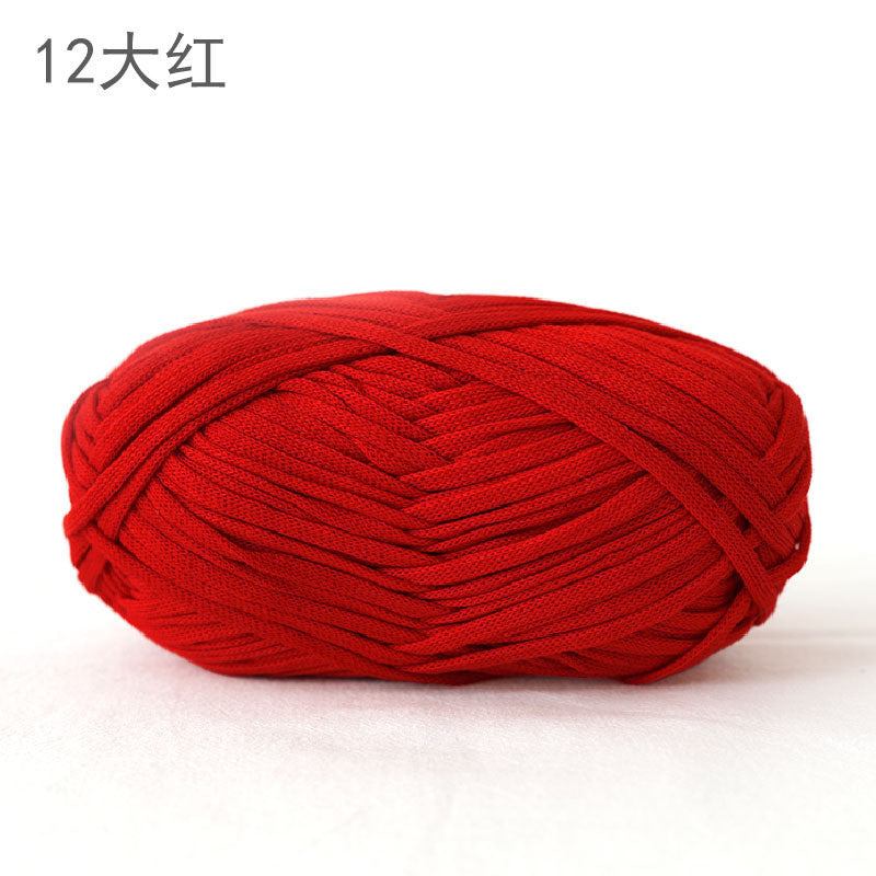 200g Flat Tape Yarn | Polyester Crochet Yarn for Bags & Hats | Ribbon Yarn | Benang Kait Beg