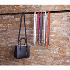 1pc Genuine Leather Bag Strap Adjustable Litchi Texture | Thin Shoulder/ Crossbody Long Strap | Replacement Bag Strap
