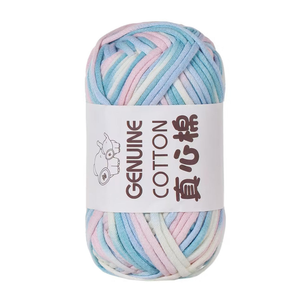 50g Core-Filled Cotton Yarn- Genuine Cotton Crochet Yarn- Core Filled T-Shirt Yarn- Benang Kait