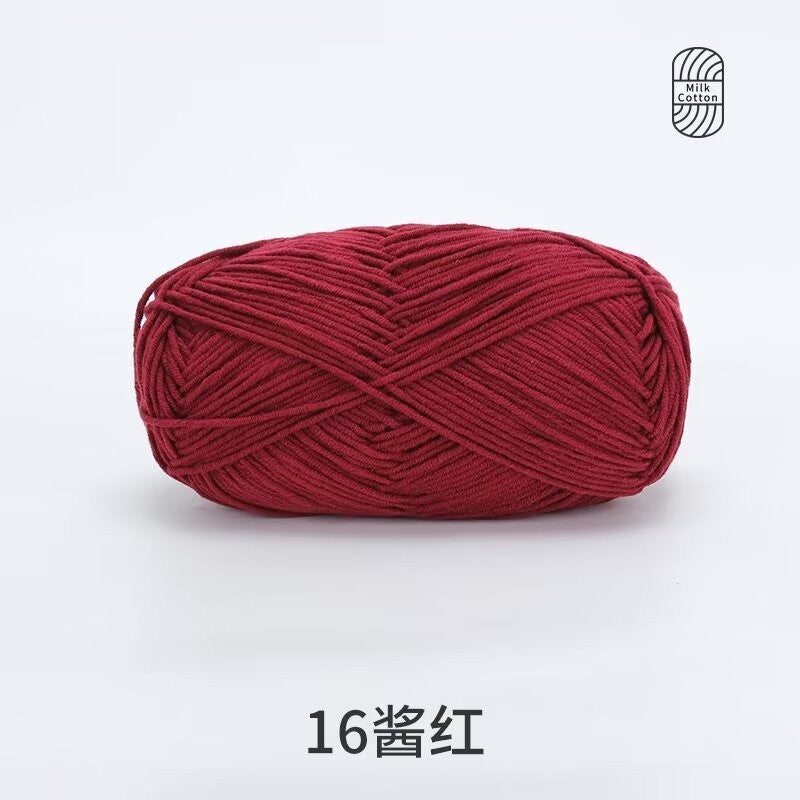 5Ply Milk Cotton Yarn (100g) – Premium Crochet & Knitting Yarn – Benang Kait – 雪妃尔