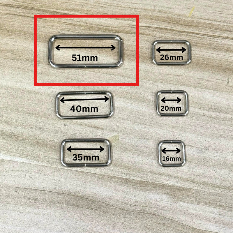 2pcs- Metal Square Buckle Ring- Rectangle Ring- Strap Ring Loop- Bag Accessories