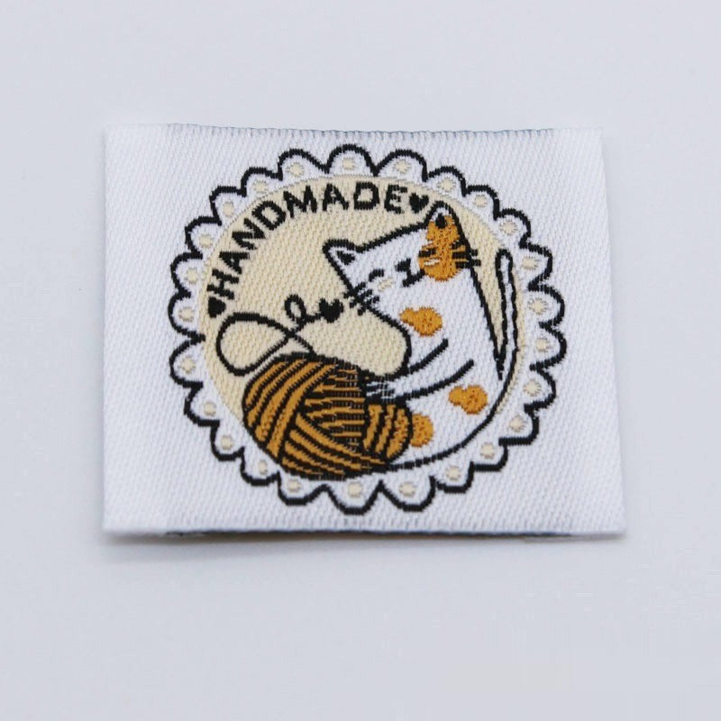 5pcs Cartoon Cute Cotton Handmade Printed Label DIY Handmade Article Collar Label Hair Band Cloth Label Trademark02