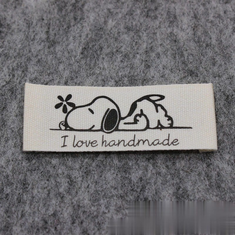 5pcs Cartoon Cute Cotton Handmade Printed Label DIY Handmade Article Collar Label Hair Band Cloth Label Trademark02