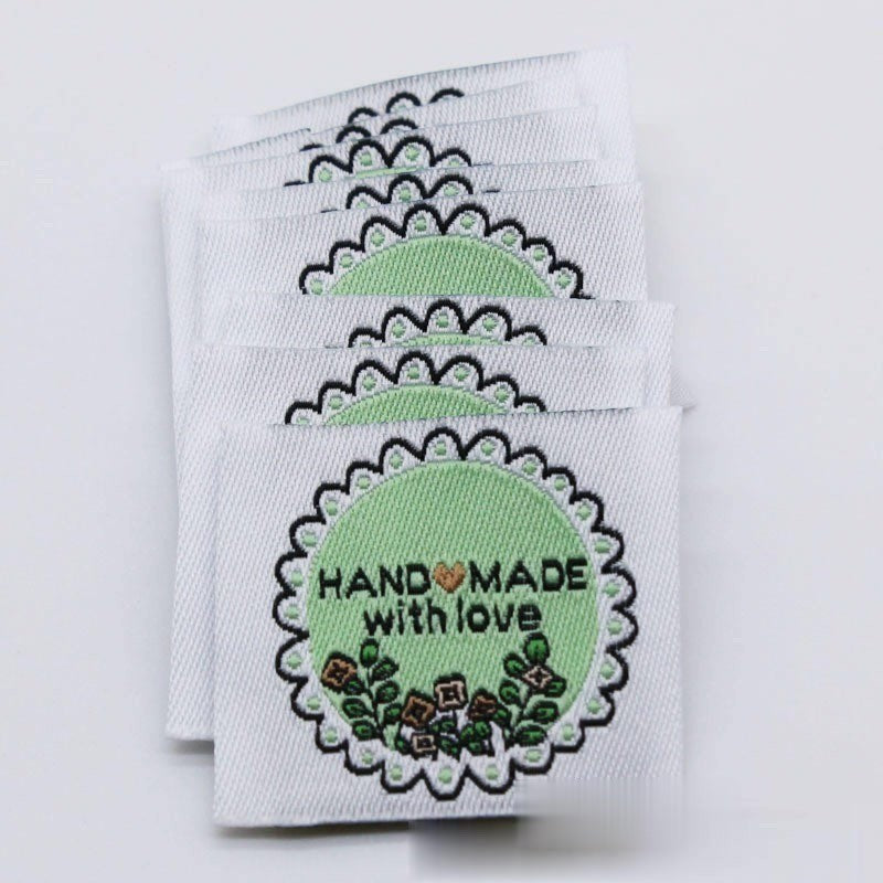 5pcs Cartoon Cute Cotton Handmade Printed Label DIY Handmade Article Collar Label Hair Band Cloth Label Trademark02
