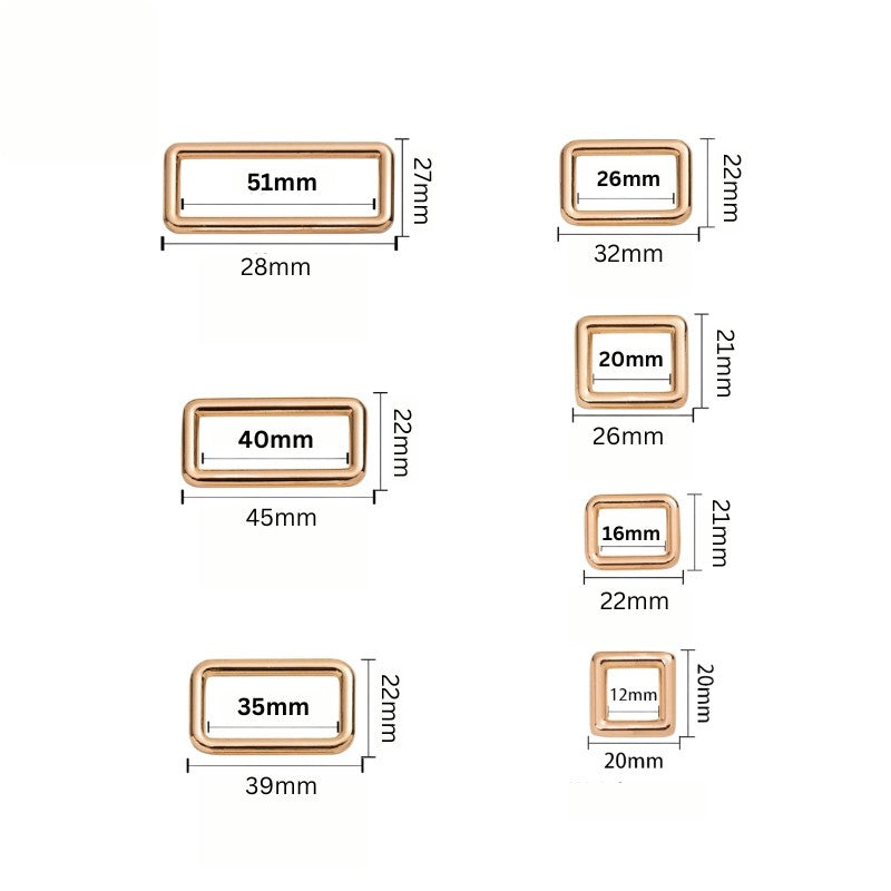 2pcs- Metal Square Buckle Ring- Rectangle Ring- Strap Ring Loop- Bag Accessories