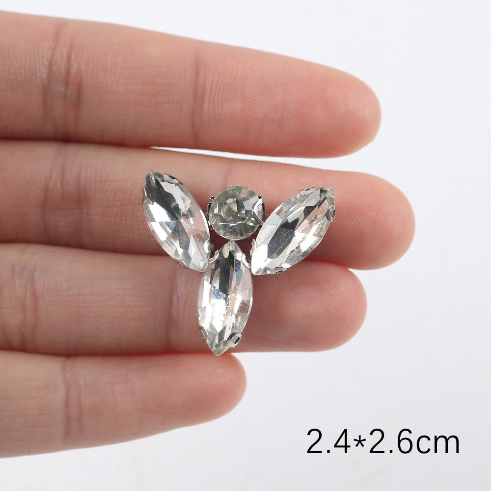Premium Quality- Chunky Diamond Beads- Iron on Rhinestone - Crystal Clear Patch Diamond Beads- Manik Tampal