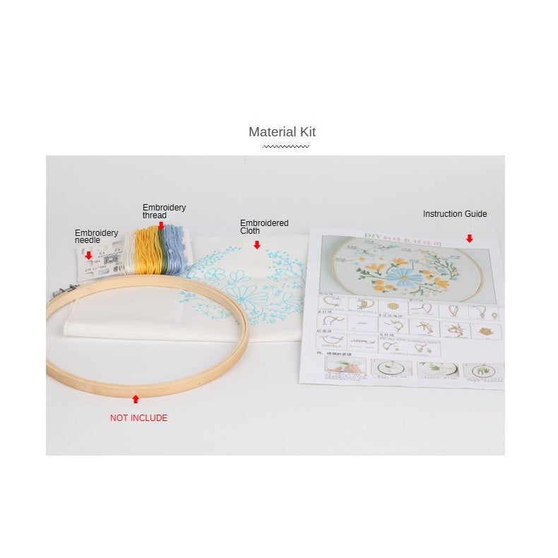 Beginner Practice Embroidery Kit- Needlework for Beginner- Basic Stitching Set - Set Sulaman Tangan
