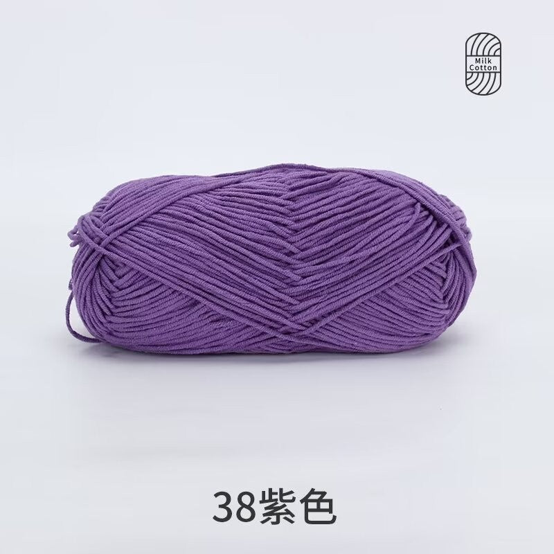 5Ply Milk Cotton Yarn (100g) – Premium Crochet & Knitting Yarn – Benang Kait – 雪妃尔