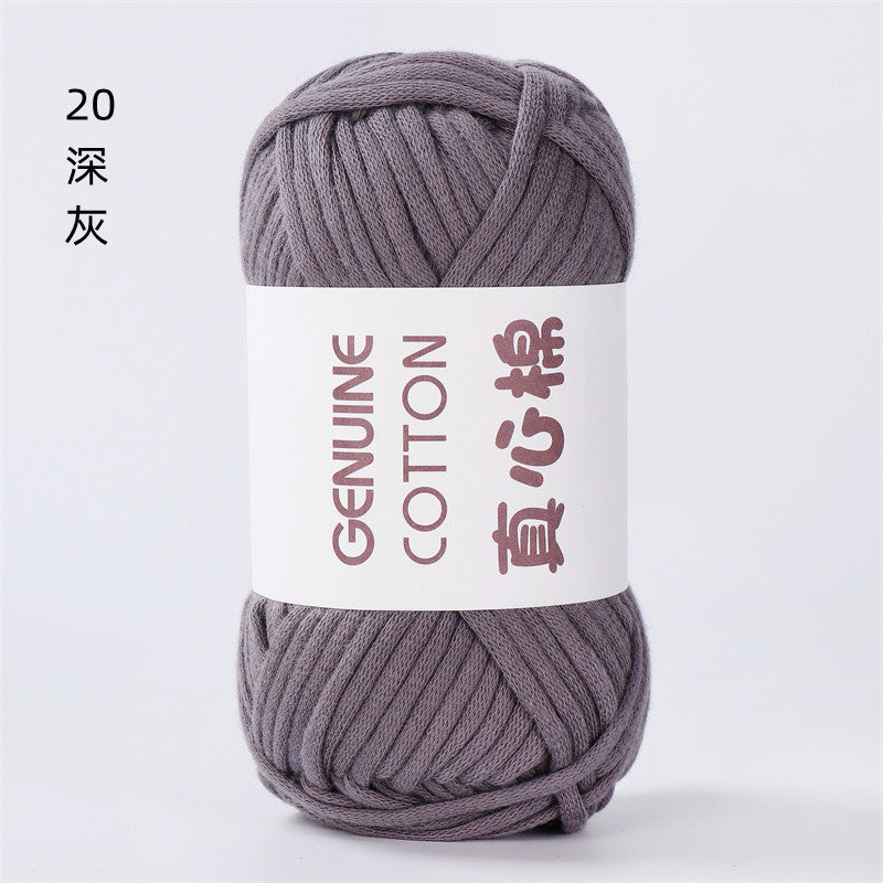 50g Core-Filled Cotton Yarn- Genuine Cotton Crochet Yarn- Core Filled T-Shirt Yarn- Benang Kait