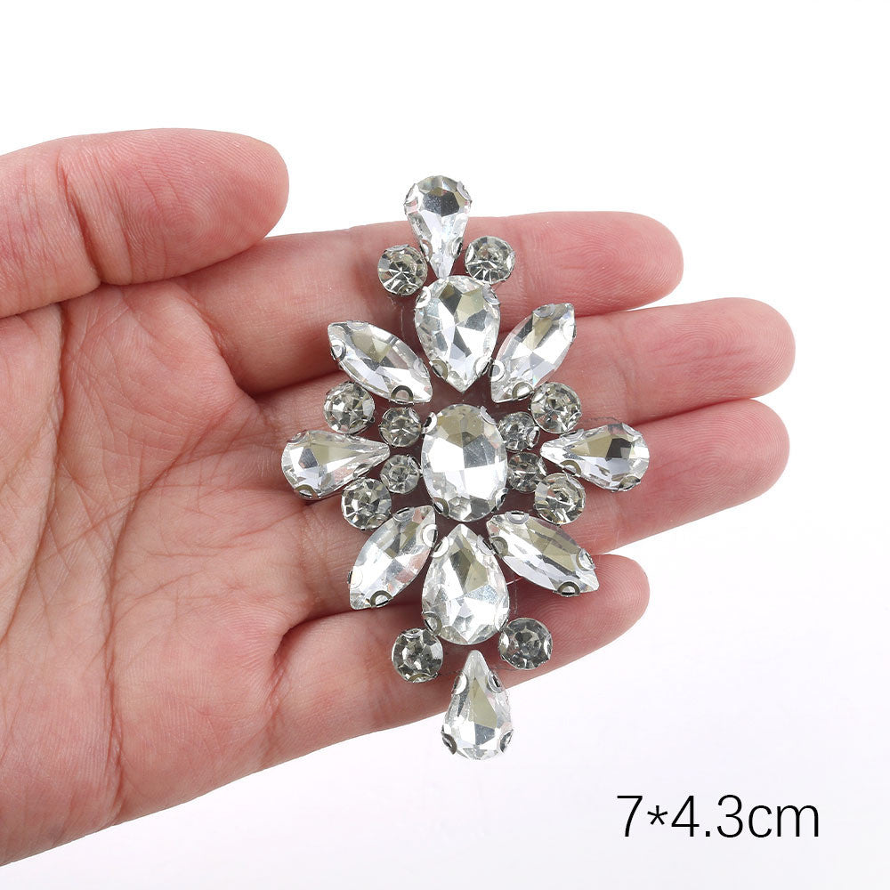 Premium Quality- Chunky Diamond Beads- Iron on Rhinestone - Crystal Clear Patch Diamond Beads- Manik Tampal