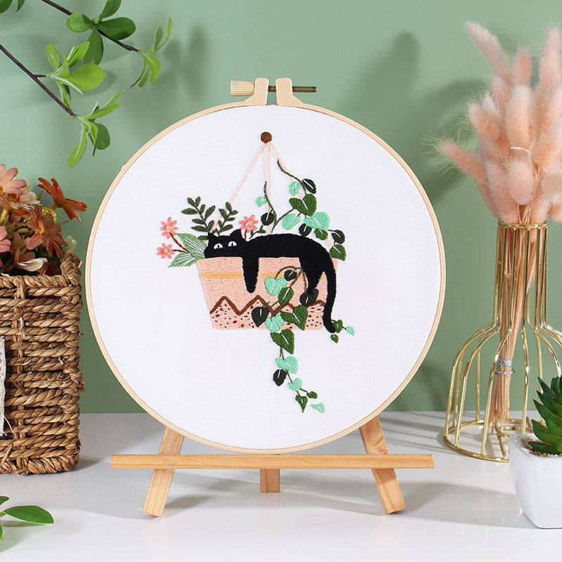 Embroidery Kit/ Needlework for Beginner/ Set Sulaman Tangan /DIY cross stitch set / Cat Series Embroidery Material Kit