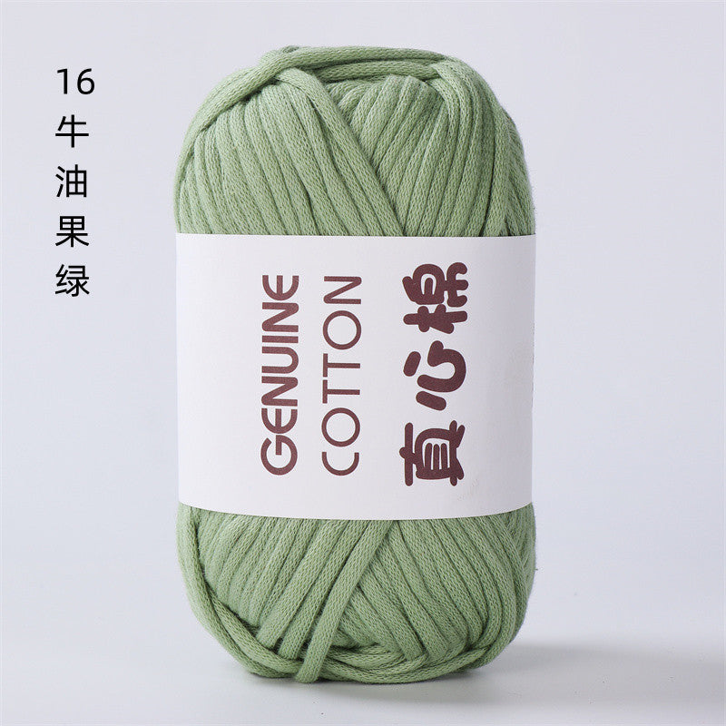 50g Core-Filled Cotton Yarn- Genuine Cotton Crochet Yarn- Core Filled T-Shirt Yarn- Benang Kait