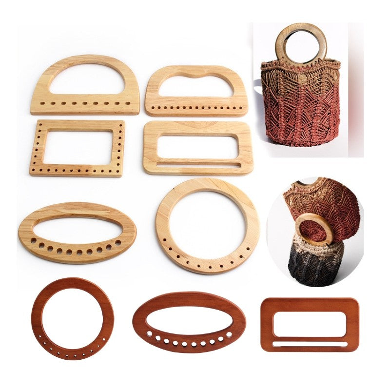 1 pair- Multi Sizes Bag Handle with Hole- Wooden Handle- Bag Accessories- Pemegang Beg