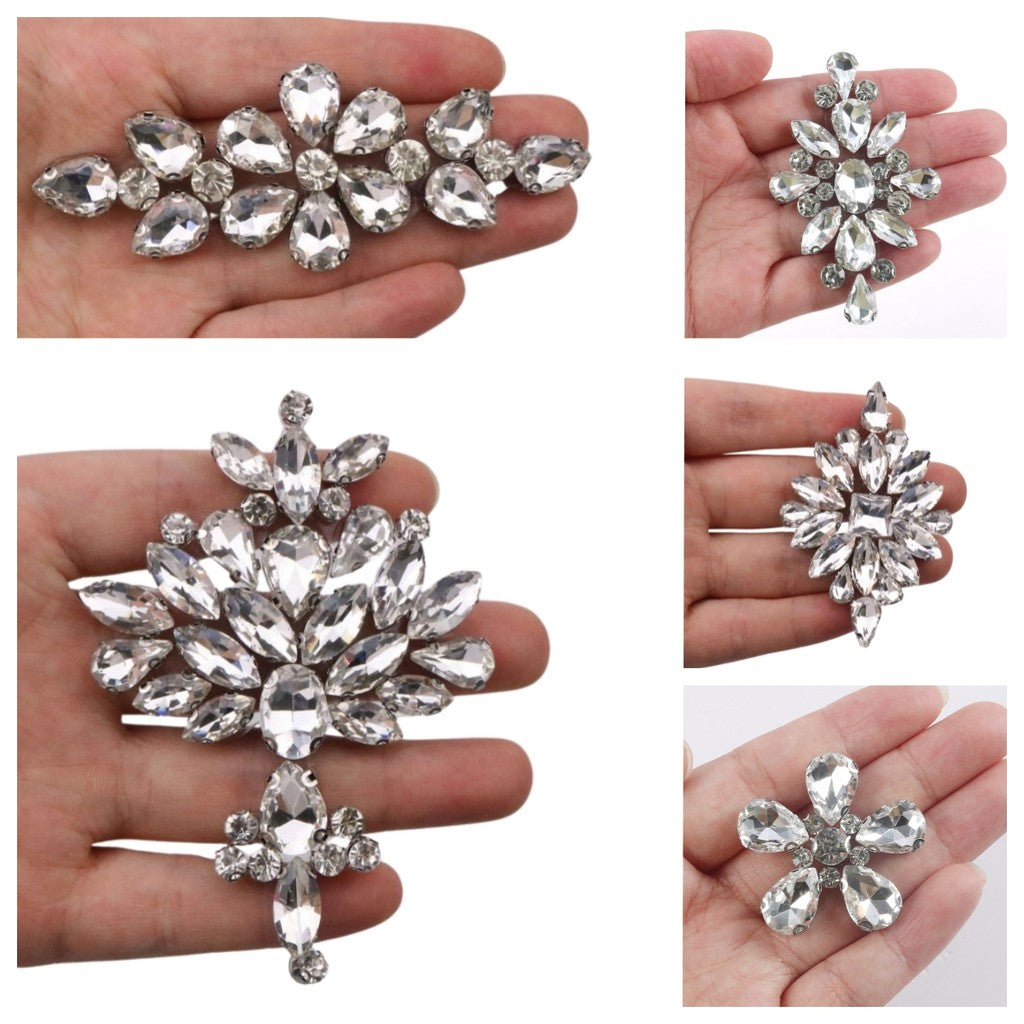 Premium Quality- Chunky Diamond Beads- Iron on Rhinestone - Crystal Clear Patch Diamond Beads- Manik Tampal