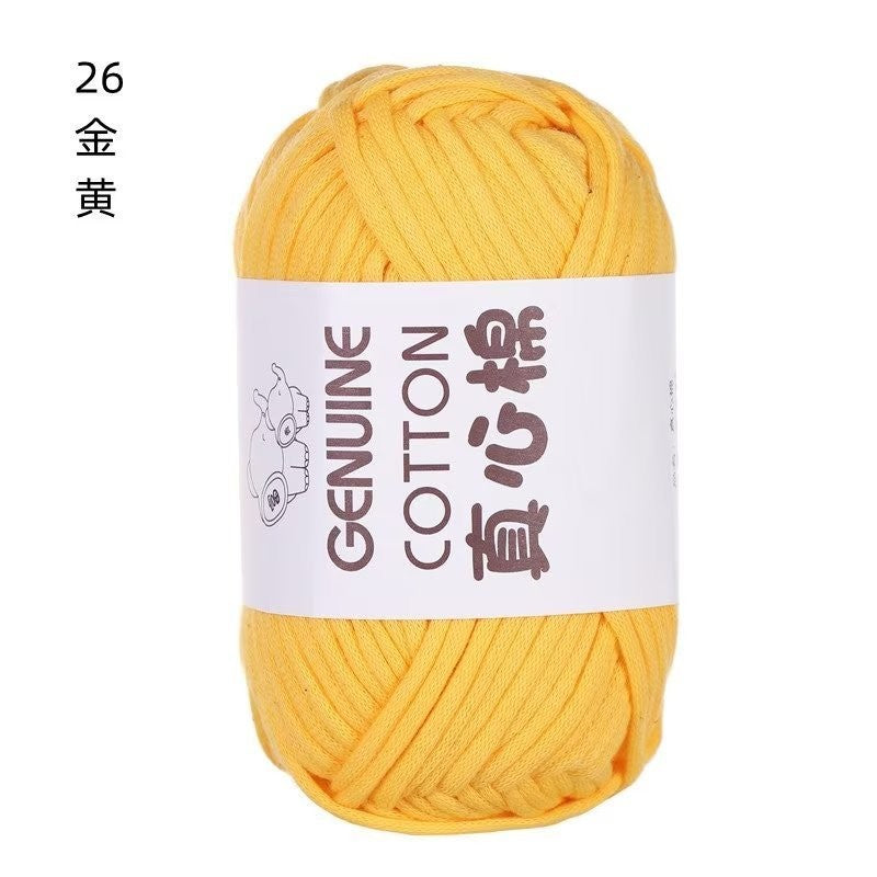50g Core-Filled Cotton Yarn- Genuine Cotton Crochet Yarn- Core Filled T-Shirt Yarn- Benang Kait