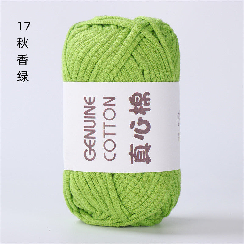 50g Core-Filled Cotton Yarn- Genuine Cotton Crochet Yarn- Core Filled T-Shirt Yarn- Benang Kait