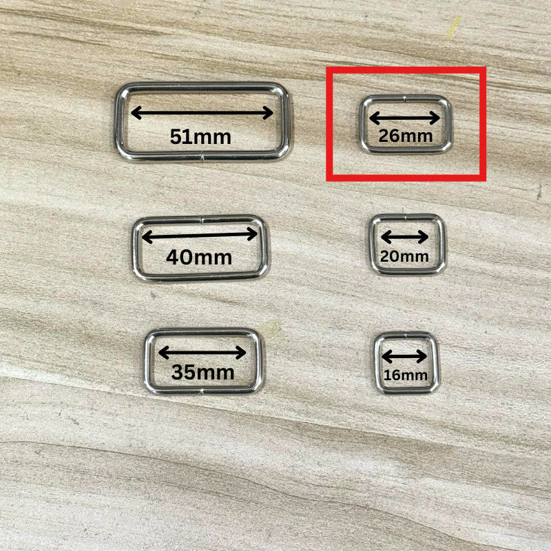 2pcs- Metal Square Buckle Ring- Rectangle Ring- Strap Ring Loop- Bag Accessories