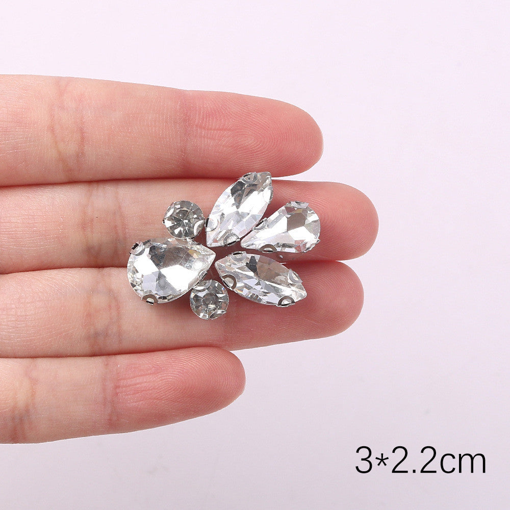 Premium Quality- Chunky Diamond Beads- Iron on Rhinestone - Crystal Clear Patch Diamond Beads- Manik Tampal