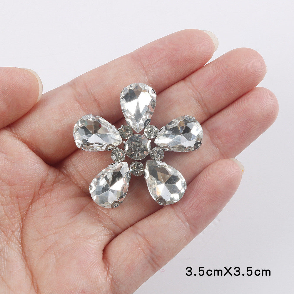 Premium Quality- Chunky Diamond Beads- Iron on Rhinestone - Crystal Clear Patch Diamond Beads- Manik Tampal