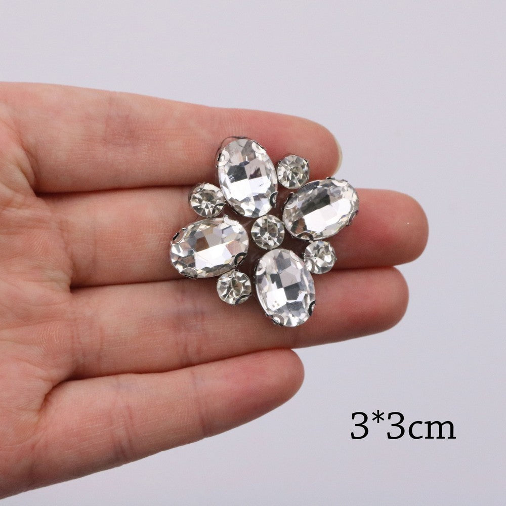 Premium Quality- Chunky Diamond Beads- Iron on Rhinestone - Crystal Clear Patch Diamond Beads- Manik Tampal