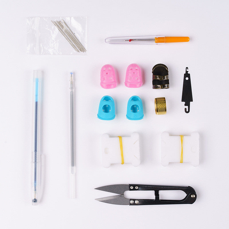 Common Use Embroidery Tool Kit complete Set - Tools Set - Needle - Cutter- Pen -winding board - timble - needle threader