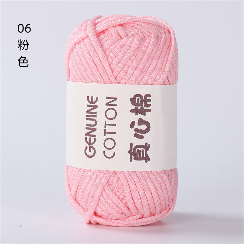 50g Core-Filled Cotton Yarn- Genuine Cotton Crochet Yarn- Core Filled T-Shirt Yarn- Benang Kait