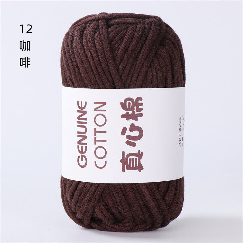 50g Core-Filled Cotton Yarn- Genuine Cotton Crochet Yarn- Core Filled T-Shirt Yarn- Benang Kait