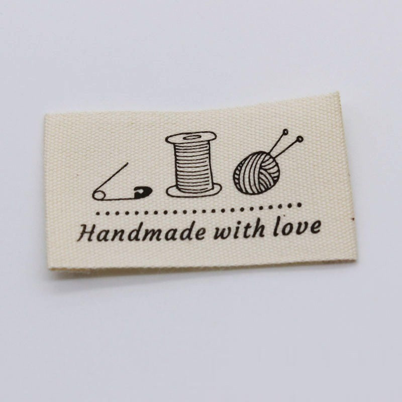 5pcs Cartoon Cute Cotton Handmade Printed Label DIY Handmade Article Collar Label Hair Band Cloth Label Trademark02