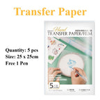 5pcs Water Soluble Film - Transfer Paper- Water soluble Cloth- Embroidery Tools