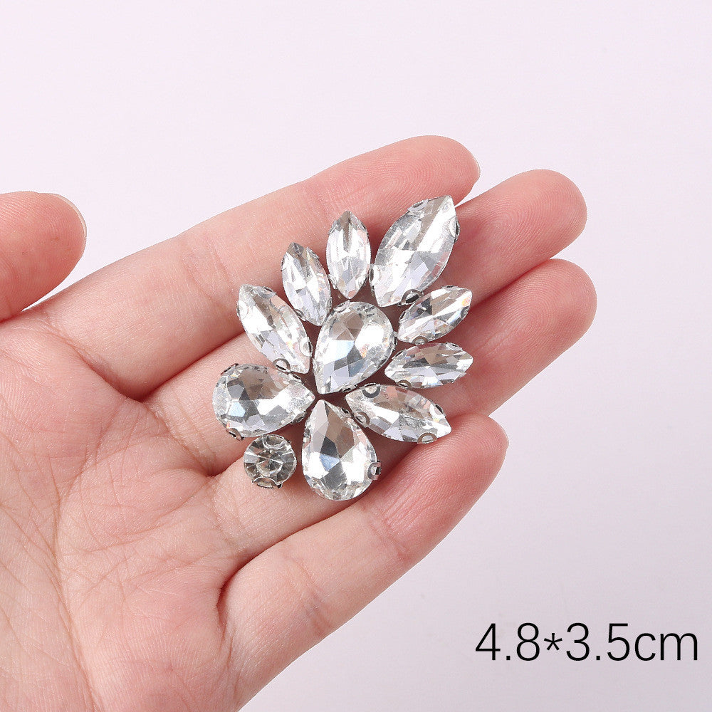 Premium Quality- Chunky Diamond Beads- Iron on Rhinestone - Crystal Clear Patch Diamond Beads- Manik Tampal
