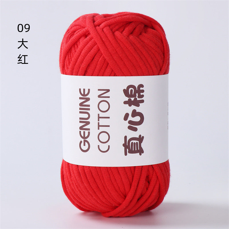 50g Core-Filled Cotton Yarn- Genuine Cotton Crochet Yarn- Core Filled T-Shirt Yarn- Benang Kait
