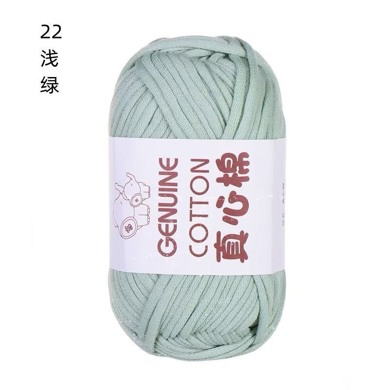50g Core-Filled Cotton Yarn- Genuine Cotton Crochet Yarn- Core Filled T-Shirt Yarn- Benang Kait