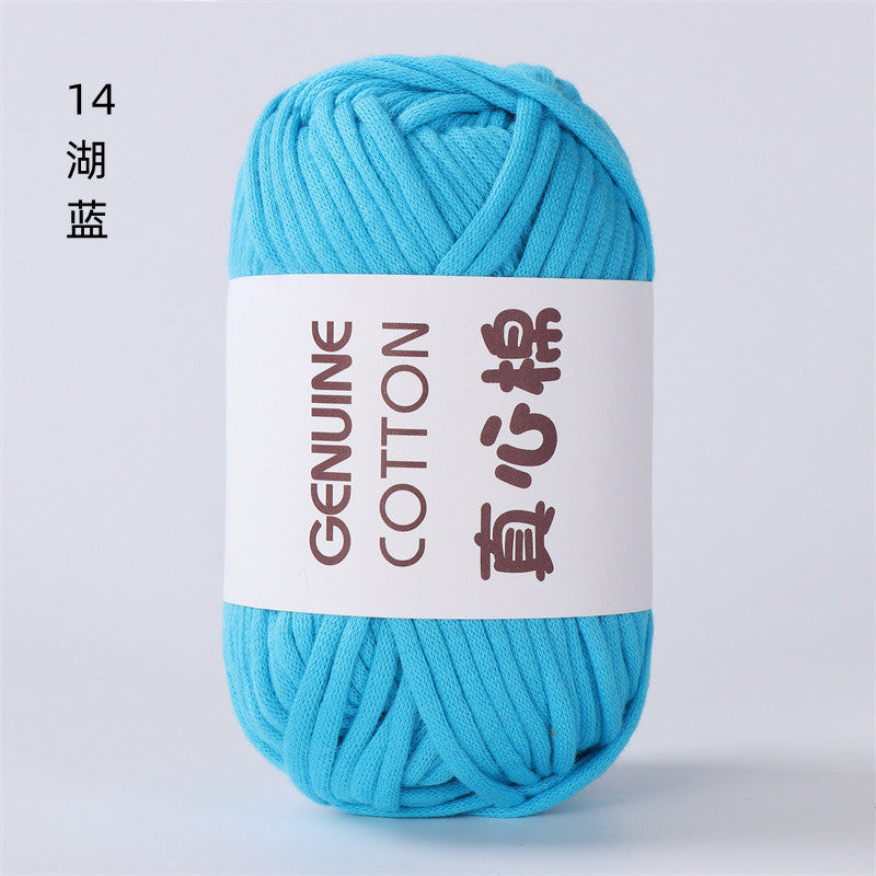 50g Core-Filled Cotton Yarn- Genuine Cotton Crochet Yarn- Core Filled T-Shirt Yarn- Benang Kait