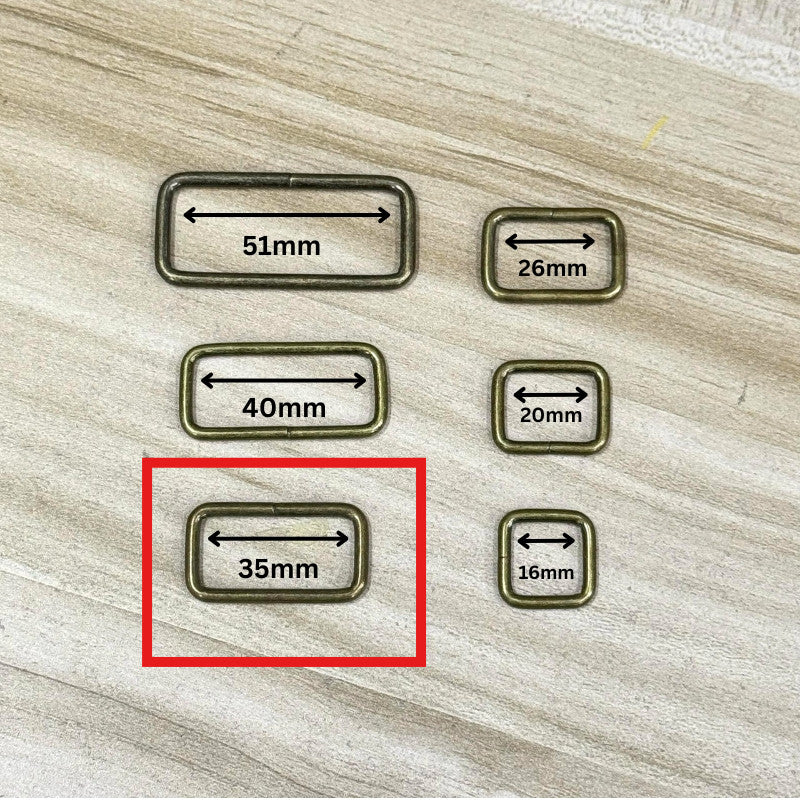 2pcs- Metal Square Buckle Ring- Rectangle Ring- Strap Ring Loop- Bag Accessories