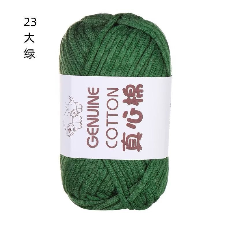 50g Core-Filled Cotton Yarn- Genuine Cotton Crochet Yarn- Core Filled T-Shirt Yarn- Benang Kait