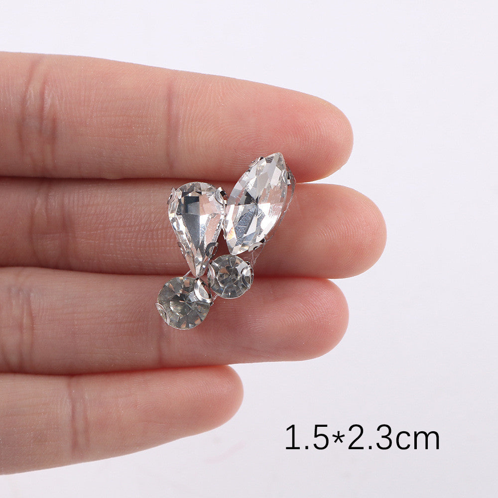 Premium Quality- Chunky Diamond Beads- Iron on Rhinestone - Crystal Clear Patch Diamond Beads- Manik Tampal