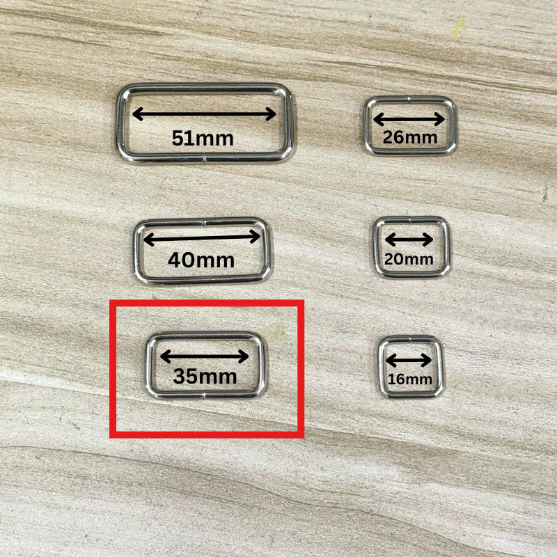 2pcs- Metal Square Buckle Ring- Rectangle Ring- Strap Ring Loop- Bag Accessories