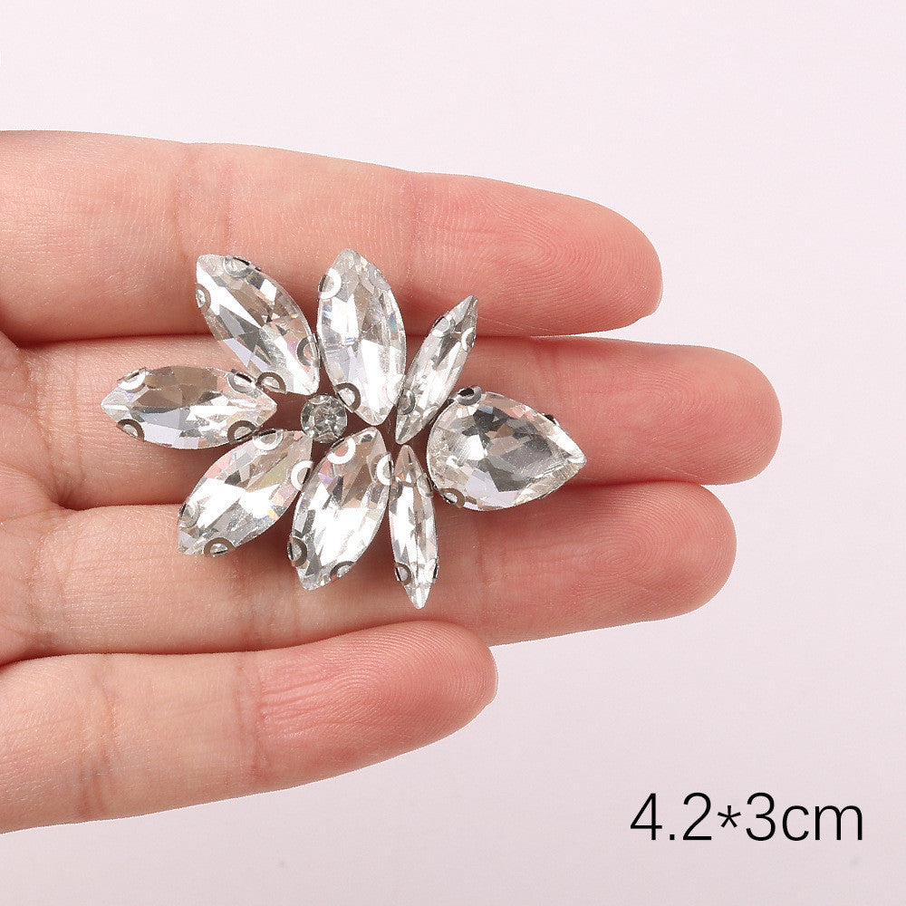 Premium Quality- Chunky Diamond Beads- Iron on Rhinestone - Crystal Clear Patch Diamond Beads- Manik Tampal