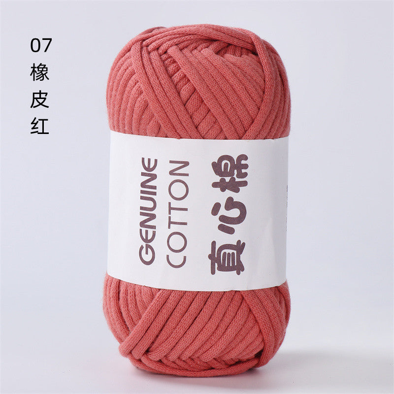 50g Core-Filled Cotton Yarn- Genuine Cotton Crochet Yarn- Core Filled T-Shirt Yarn- Benang Kait
