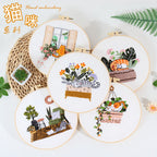 Embroidery Kit/ Needlework for Beginner/ Set Sulaman Tangan /DIY cross stitch set / Cat Series Embroidery Material Kit