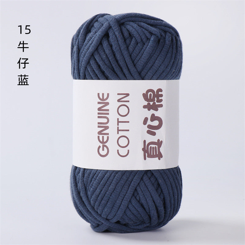 50g Core-Filled Cotton Yarn- Genuine Cotton Crochet Yarn- Core Filled T-Shirt Yarn- Benang Kait