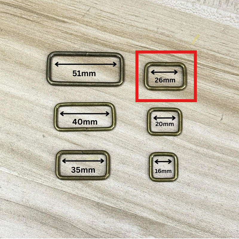 2pcs- Metal Square Buckle Ring- Rectangle Ring- Strap Ring Loop- Bag Accessories