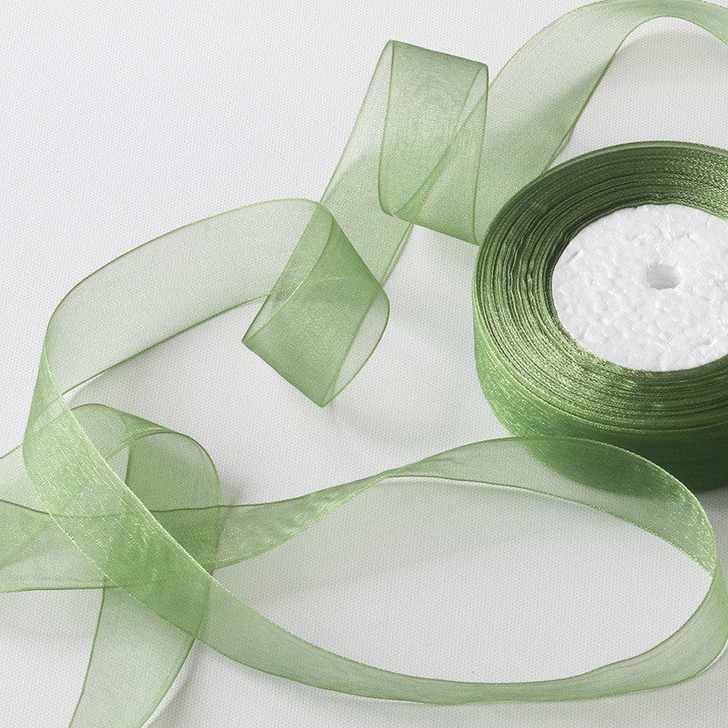 50 Yards Ribbon Organza 25mm width for decoration/ DIY Bag Sewing Ribbon/ Reben Organsa