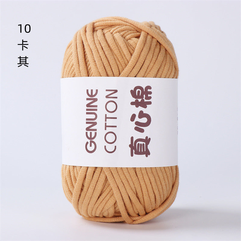 50g Core-Filled Cotton Yarn- Genuine Cotton Crochet Yarn- Core Filled T-Shirt Yarn- Benang Kait